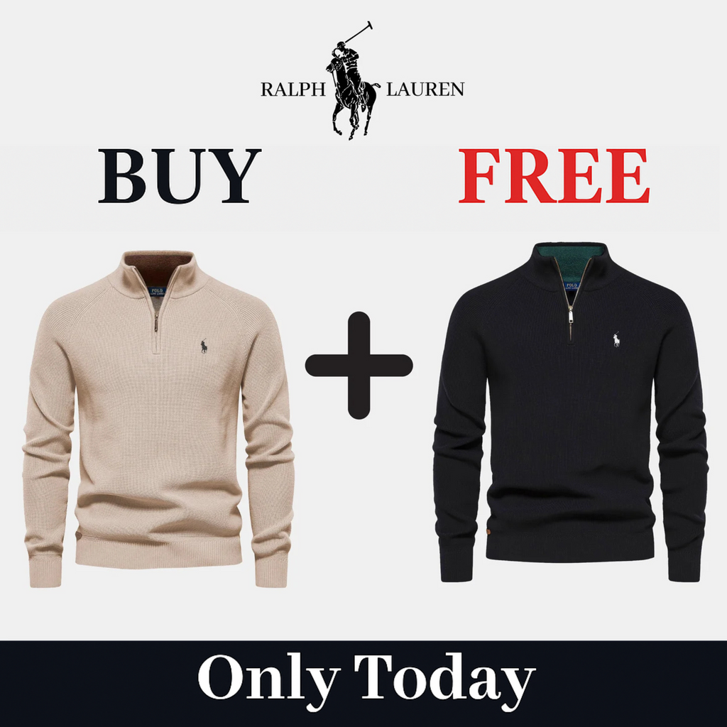 BUY 1, GET 2 - R&L 1+1 Zip Neck Sweater (CLEARANCE) 01