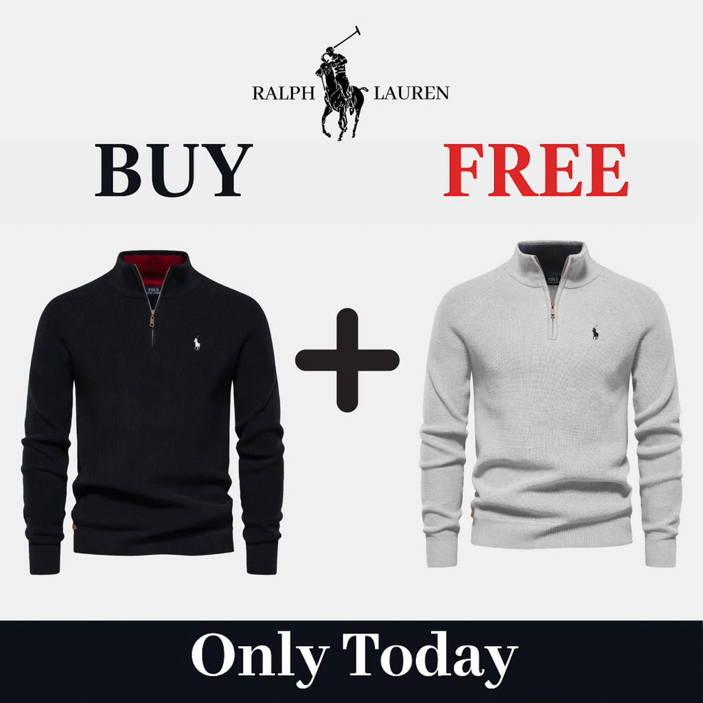 BUY 1, GET 2 - R&L 1+1 Zip Neck Sweater (CLEARANCE) 01