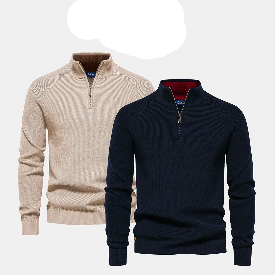 BUY 1, GET 2 - 1+1 Zip Neck Sweater (CLEARANCE)