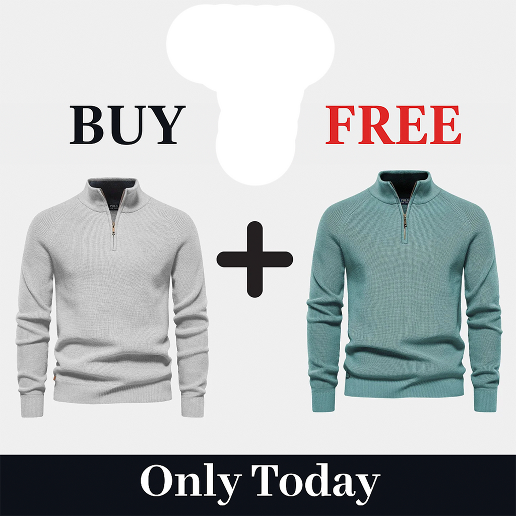 BUY 1, GET 2 - 1+1 Zip Neck Sweater (CLEARANCE)