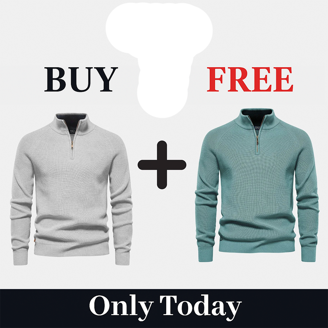 BUY 1, GET 2 - 1+1 Zip Neck Sweater (CLEARANCE)