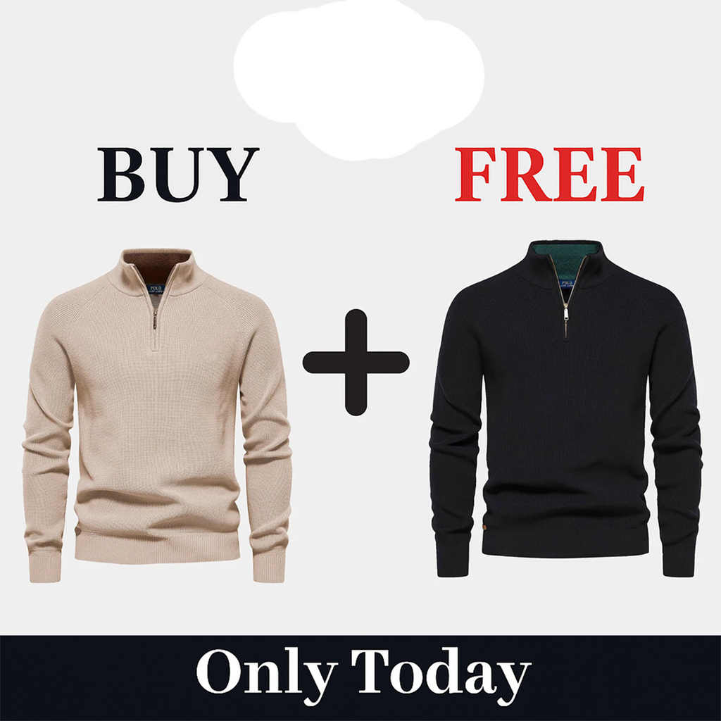 BUY 1, GET 2 - 1+1 Zip Neck Sweater (CLEARANCE)