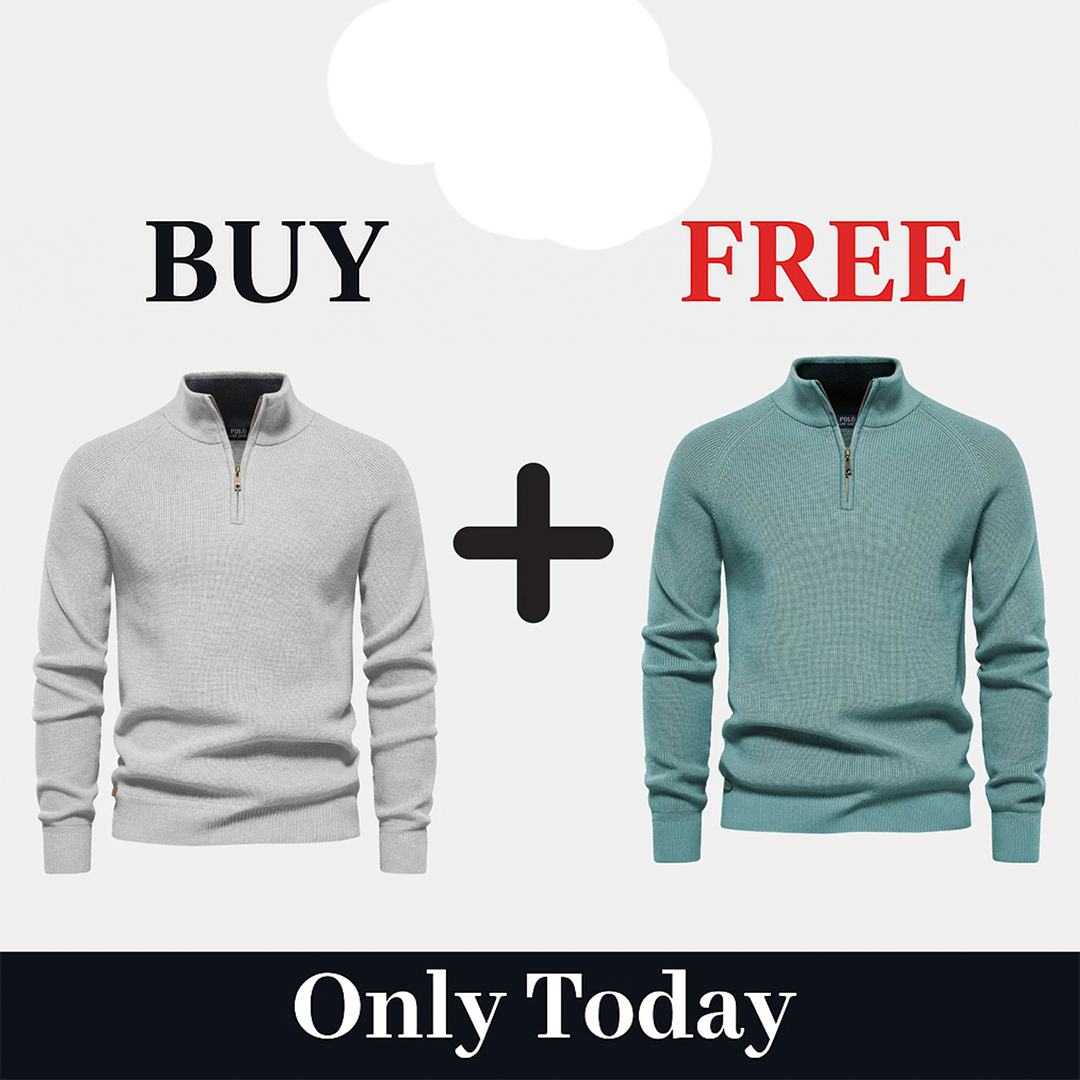 BUY 1, GET 2 - 1+1 Zip Neck Sweater (CLEARANCE)