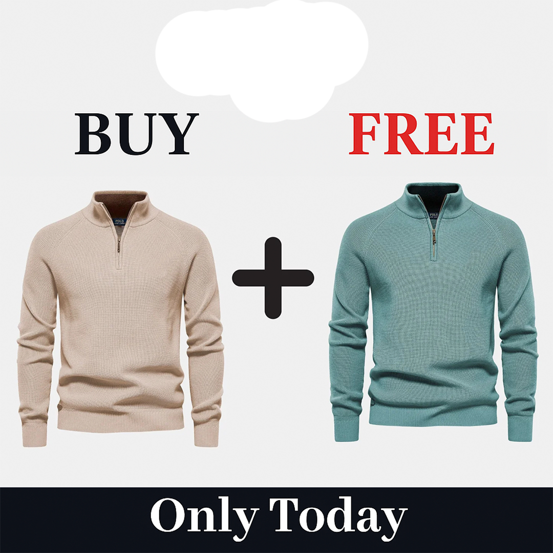 BUY 1, GET 2 - 1+1 Zip Neck Sweater (CLEARANCE)
