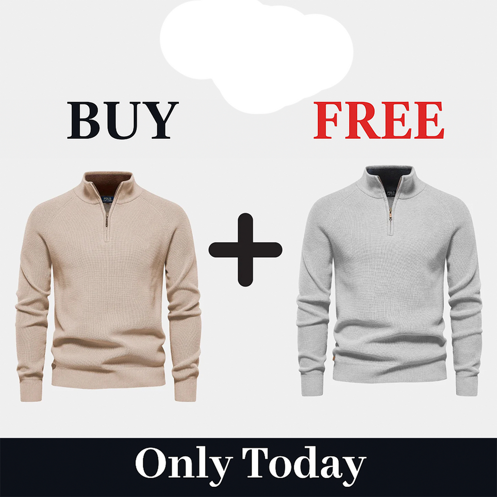 BUY 1, GET 2 - 1+1 Zip Neck Sweater (CLEARANCE)